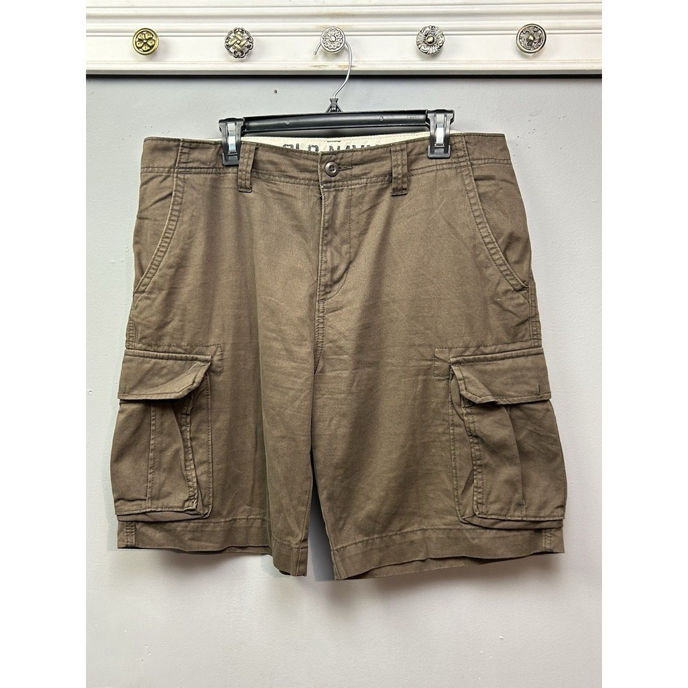 Old Navy Cargo Shorts Mens 37 Brown‎ Cotton Twill Multi Pocket Casual Outdoor